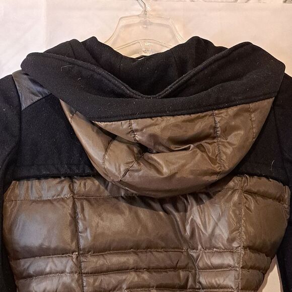 Kenneth Cole Faux Leather Quilted Shacket with an Adjustable Hood - Sz M - Picture 4 of 15